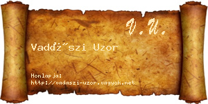 Vadászi Uzor névjegykártya